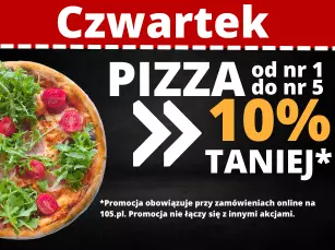 Promocja 10% pizze 1-5