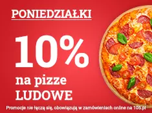 Promocja 10% na pizze ludowe