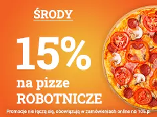 Promocja środa 15% rabatu na pizze robotnicze