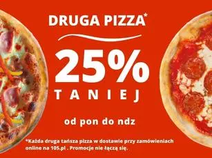 Promocja 25 % druga pizza