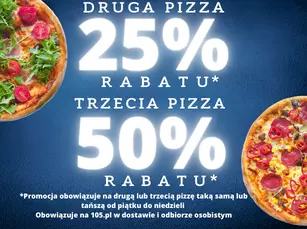 Promocja Trzecia pizza za 50%