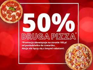 Promocja Druga pizza 50% taniej