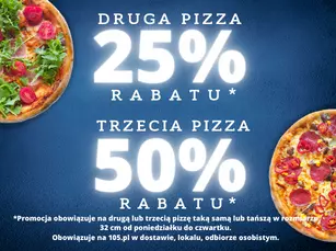 Promocja Druga pizza za 25%